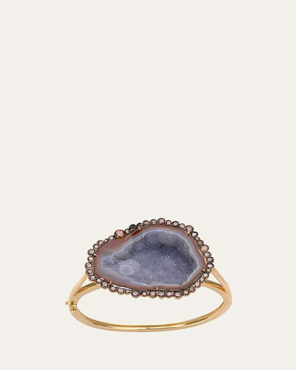 Geode Bangle with Irregular Cognac Diamonds in 18K Yellow Gold